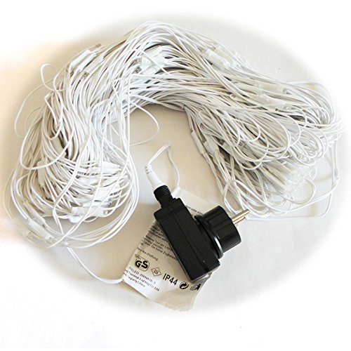 Lichternetz 3x2 4x2 3x3 m warmweiß 200 LED außen Kabel weiß von Gartenpirat®