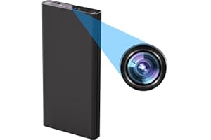 FSQTDQ Mini Cámara Espía Portátil, Cámara de Vigilancia Oculta 1080P HD, Batería 10000mAh, Detección de Movimiento y Grabación Continua para Hogar, Mascotas y Niñera, sin WiFi App