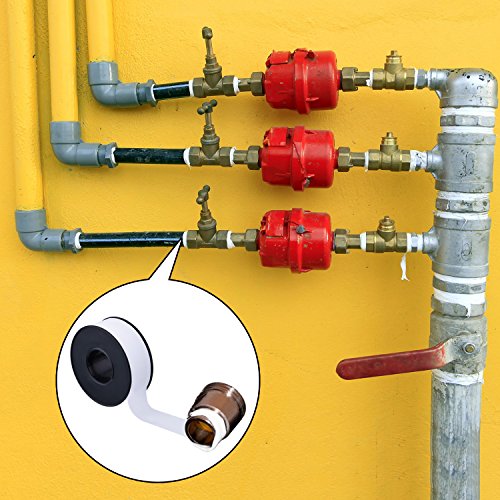 Mudder 5 Rollen 19 mm Breite 20 m Länge Industrielle Dichtband PTFE Tape für Rohrverbindungen, Schwarzer Rolle - 4