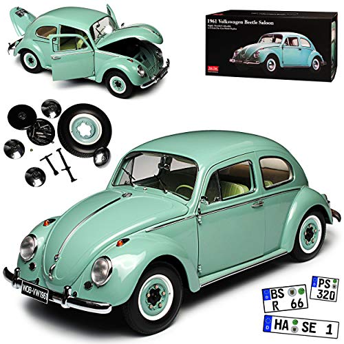 Preisvergleich Produktbild Sun Star Volkwagen Käfer Coupe Grün Grau 1 / 12 Modell Auto