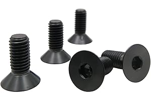 RISON-Titanium Bulloni a Testa Svasata in Titanio GR5 M5x0.8x15mm, Viti a Testa Piatta con Esagono Incassato, Viti a Testa Brugola Bullone Meccanico Viti Filettate per Bicicletta, MTB, 5 Pezzi