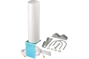Superbat Antenna 4G Esterna 698-2700MHz 12dBi Omnidirezionale a Forma di Barile, Cavo RG174 5m con Connettore SMA Doppio per l'amplificazione dei Segnali GSM/2G/3G/4G