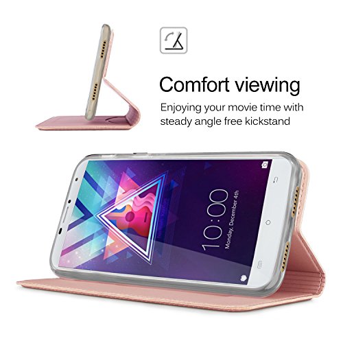 Cubot HAFURY UMAX (2017) HÃ¼lle, KuGi Cubot HAFURY UMAX (2017) Flip Bookstyle Kompletter Schutz Mit Magnetverschluss und Standfunktion Tasche Etui Cover Case SchutzhÃ¼lle fÃ¼r Cubot HAFURY UMAX (2017) Smartphone (Rose)