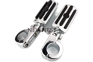 JOMALU Cale Pied Moto 32mm 38mm Moteur Garde Crash Bar Chevilles Repose-Pieds Chrome Repose-Pieds pédale pour Harley Davidson Softail Sportster Dyna personnalisé (Color : Clamps 38mm)