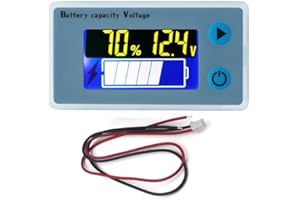 Taikuwu Batteriemonitor 12V/24V/48V LCD - Kapazitätsmesser, Voltmeter & Temperaturanzeige für Auto, Boot, Wohnmobil (Blei-Säure/LiFePO4/Lithium)