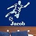 Personalised Footballer Boys Name Football Sport Wall Art Sticker - Childrens Art Vinyl Decal Transfer, Bedroom, Playroom, Lounge, Easy to Apply, Free Applicator, Easy Peel - Please Message Us With Your Required Name (Please Choose Your Size & Colour Using the Selection Boxes) - by Rubybloom Designs