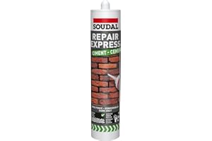 ARA CHOICE Soudal Repair Express Cement Acrylic Sealant Cartridge Tube Joint Gap and Crack 290ml DIY Masonry Concrete Masonry Concrete Stairs (Grey)