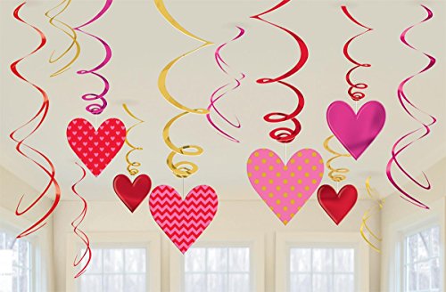 12 Stück DEKO SPIRALEN - HERZEN -, Valentinstag Herzen Hochzeit Polterabend Raumdekorationen Tischdekorationen Streuartijel Muttertag