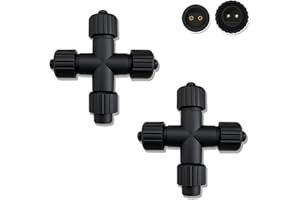 Cozymeow 2 Piezas Conector Luces Navidad de 1 a 3 en Forma de Y, IP65 Impermeable, enchufar y Jugar, 2 Pines Adaptador Luces Navidad, Compatible con LED, Guirnalda Exterior, Cadena y Cortina