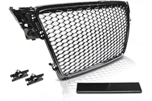 LAGO TUNING Mascherina griglia calandra per Audi A4 B8 RS4 look 08-11 Nera nido d'ape
