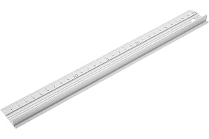 PATIKIL 30 cm/12 tum aluminiumskärande regellinjal, L-typ skärlinjal med halkskydd gummistöd mätverktyg tillbehör för säker användning mätning av skärlängd
