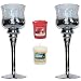 Produktbild Yankee Candle Platinum verblasst Crackle Stiel Votiv Kerzenhalter mit/ohne Votivkerzen groß, 21,5 cm hoch & Moderne Solid Glas Kerzenhalter Stil Teelicht steht für Kamine oder Hochzeiten Silber, glas, TWO Platinum Fade Crackle Stems TWO Samplers