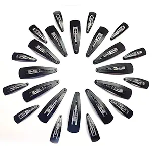 HP HIGH PROFILE Small and Large Combo Set Tic Tac Hair Clips for Women Girls and Children - 24Pcs (pack of 2) - Black Matte