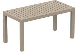 CLP Mesa Lounge Ocean Moderna I Mesa De Jardín Impermeable I Mesa De Plástico Resistente A Los Rayos UV I Mesa De Exterior Robusta I Color:, Color:Gris Pardo