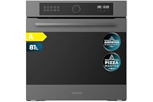 Cecotec Four Encastrable Multifonction 60 cm Bolero Hexa AF316000 Matt A 3400 W, Capacité de 81 L, 11 Fonctions avec Airfryer Master, Pizza Master, Steam Assist, Steam EasyClean, 3D Cooking, Defrost