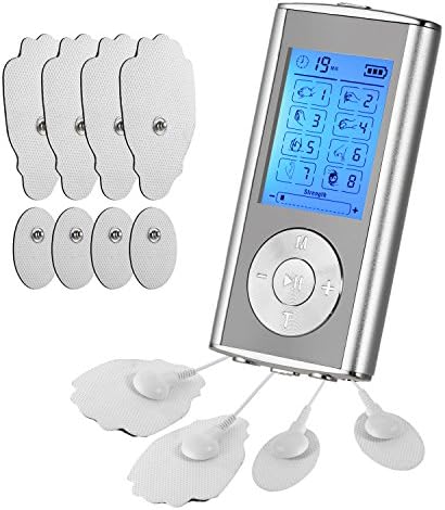 Guisee TU58 Tens Machine Muscle Stimulator with 8 Diverse Modes, 8 Pads, Dual Channel, Digital Rechargeable Pain Reliever Body Pulse Physiotherapy