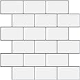 WoStick Peel and Stick Wall Tiles (10-Sheets), Subway Self Adhesive Wall Tiles Tile Stickers Backsplash for Kitchen Bathroom Home Decoration White(30.5x30.5cm)