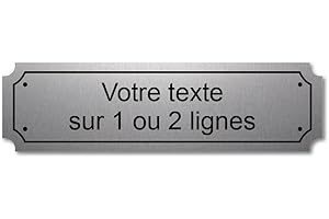 Mygoodprice Plaque gravée personnalisée 1 ou 2 Lignes 14,5x4cm autocollante Alu Brossé