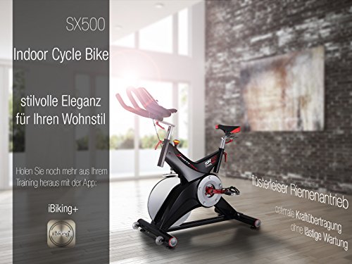 Sportstech Profi Indoor Cycle SX500 mit Smartphone App Steuerung + Google Street View, 25KG Schwungrad, Armauflage, Pulsgurt kompatibel – Speedbike in Studioqualität mit SPD Klicksystem – bis 150 KG - 6