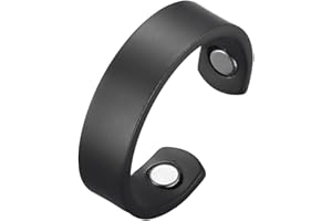 BioMag Magnetic Copper Rings for Women Men with 3500 Gauss Magnets 99.9% Solid Pure Copper,Adjustable Fingers Ring with Jewelry Box (Black)
