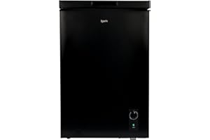Igenix IG100B Freestanding Chest Freezer, 99 Litre Capacity with Freezer Basket, Suitable for Outbuildings and Garages, Black