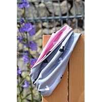 Loop aus Bio-Baumwolle, Schal Tuch für Babys und Kinder, 86 92, gefüttert, rosa grau weiß schwarz, Herzen, Jersey, Mädchen