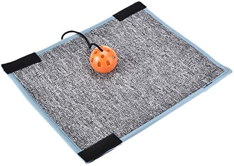 lineEUbeaCat Scratching Post, Cat Scratch Board Cat Toys Wall Mounted Scratching Mat with Hanging Bells Chair Table Furniture Protector (Gray)