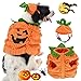 Produktbild Justdolife Hundebekleidung mit Kürbishut Haustier Hund Kleidung Cozy Apparel Kürbis Design Kreative lustige Haustier Kleidung Hund Halloween Kostüm