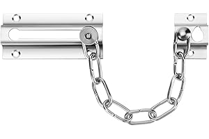 AESTUSTHERI Stainless Steel Door Lock Chain - Chain Lock with Screws - Door Chain for Front Door - Spring Anti-Theft Snap Lock - Sliding Bolt Guard - for Home & Hotel Security