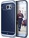 Produktbild Galaxy S7 Edge Hülle, Caseology [Parallax Serie] Schlank Dopellagiger Schutzhülle mit Textur Sichere Griff Geometrisches Design [Navy Blau / Blaue Koralle - Navy Blue / Blue Cora] für Samsung Galaxy S7 Edge (2016)