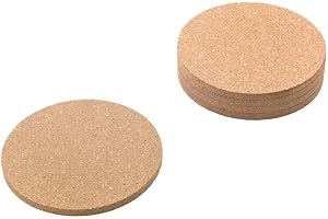 Metaltex Kork-glasunderlägg, set om 6 stycken 9 cm – elegant skydd för bord, diskar, ytor, brunt