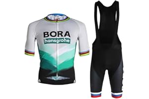 HOMTOL Abbigliamento Ciclismo Set Manica Corta Tuta Ciclismo Uomo Completo Ciclismo Estivo Per Bici Da MTB Con Pantaloncini Imbottiti in Gel Traspirante e Ad Asciugatura Rapida
