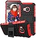 Produktbild Nnopbeclik HTC One M9 Hülle, Dual Layer Rugged Armor stoßfest Handy Schutzhülle Silikon Tasche für HTC One M9 - Rot + 1x Display Schutzfolie Folie