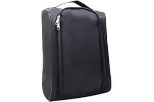 LSQCSN Golf Shoe Bag, Waterproof Football Boot Bag with Ventilation Breathable Shoe Storage, Multi-Purpose Durable Travel Rugby Shoe Organizer for Men Women Boys Girls (Black)