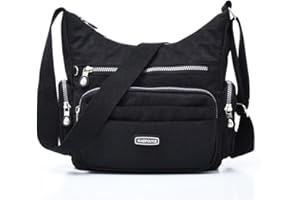 Estwell Bolso Bandolera Mujer Impermeable Bolso de Hombro Moda con Múltiples Bolsillos Casual Crossbody Bolso Bolsa de Cuerpo Cruzado para Escuela Viaje Uso Diario