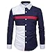 Produktbild Herren Hemd Langarm, Sonnena Elastisch Jeanshemden Regular Fit Freizeit Business Langarmhemd Hemden Männer Mode Cowboy-Style Hemden Casual Komfort Oberteil Bluse Tops (XL, Marine !)