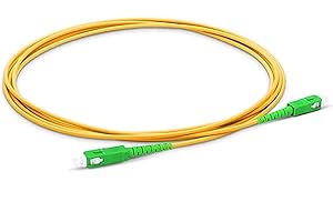 FIBERGLOBAL Cable de Fibra Óptica para Router - Latiguillo Monomodo FTTH - 9/125 OS2 - SC/APC-SC/APC Simplex - Compatible 99% Operadores Movistar Jazztel Vodafone Orange Amena Masmovil Yoigo (2 M)