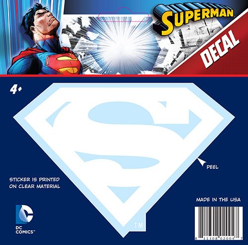 Preisvergleich Produktbild DC Comics Superman Shield Solid White Logo Window Decal Aufkleber