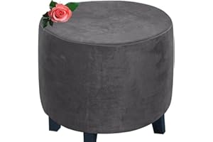 MeRcri Hockerbezug Rund 50 60 80 90 cm Ottoman Cover Ottomane Schonbezug Hocker Hussen für Fußhocker Stretch Ottomane Abdeckung Hocker Protector Hockerabdeckung (Color : J1, Size : 50 cm)