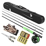 fliegenfischen rute kaufen Leicht und langlebig: Die Fliegenfischerrute besteht aus Kohlefasermaterial, ist superleicht und langlebig. Schlangenführungen für einen reibungslosen Leinenfluss, ein rutschfester Griff für einen bequemen Griff und der Metallrollensitz für eine lange Lebensdauer. Die ausgehöhlte Angelrolle ist leicht und langlebig.