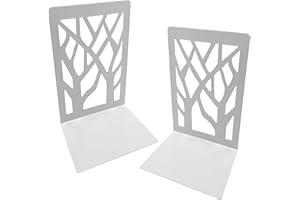 Gentpovth 2er Pack weiße Zweige Buchstütze aus Metall, Buchhalter Leseständer mit Rutschfesten Pads und Sicheren Kanten, zum Anzeigen von Büchern, Fotos, Kunsthandwerk, Desktop-Organizer Dekoration