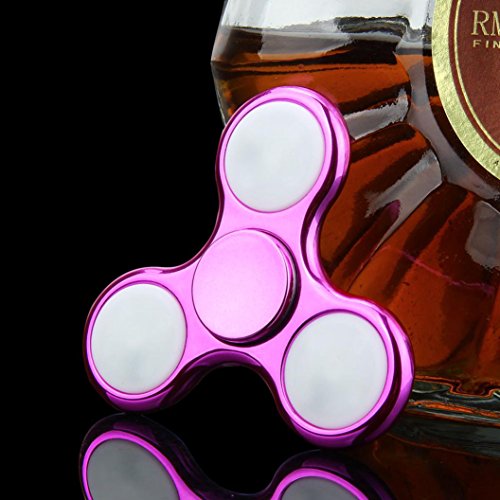 Bescita LED Licht Fidget Hand Spinner Finger Spielzeug Dekompression Spielzeug EDC Focus Gyro,Mit Schalter (heiß rosa) - 2