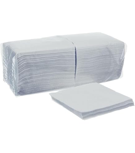 500 Stück Prägeservietten – 33x33 Cm, 1-lagig, Hochweißer Zellstoff
