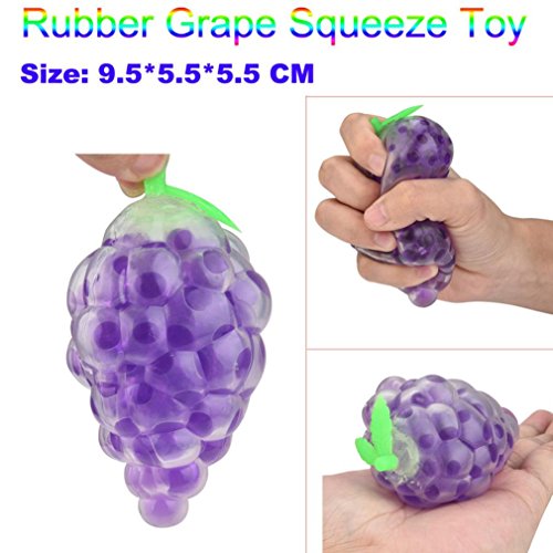 Grape Squeeze Soft Baby Toys,VNEIRW Squishy Scented Slow Rising Stress Relief Cream Gifts for Kids (9.5x5.5x5.5cm, Rubber Grape Ball)