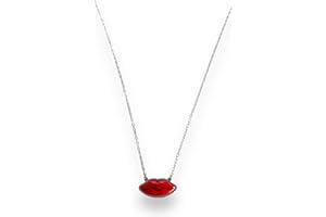 SiLo Bijoux Collana bocca labbra rosse donna in acciaio inox 316L Gold e Silver pendente Lolita alta qualità anallergico - Confezione regalo