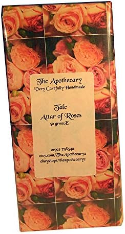 Aromatherapy ATTAR of ROSES Talcum Powder 50 grms Handmade with Rose Otto by The Apothecary