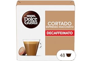 NESCAFÉ DOLCE GUSTO NESCAFÉ DOLCE GUSTO Cortado Espresso Macchiato Decaffeinato Caffè, 3 Confezioni da 16 Capsule (48 Capsule Compatibili Nescafé Dolce Gusto)