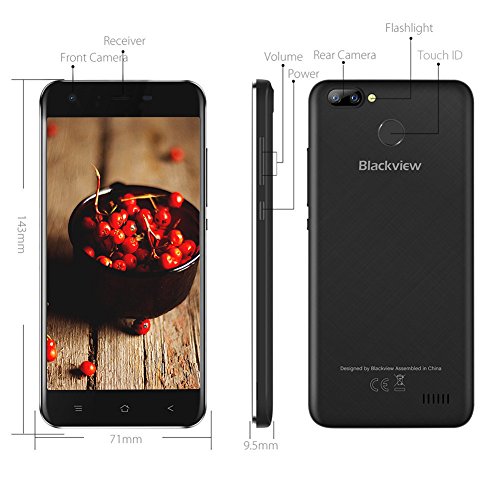 Smartphone 4G Pas Cher  Blackview A7 Pro Dual Cam  ra 8MP   0 3 MP arri  re T  l  phone Portable D  bloqu    Android 7 0 Empreintes Digitales Telephone 2 Go de RAM   16 Go ROM 5 0 pouces HD avec 2800 mAh Batterie-Noir