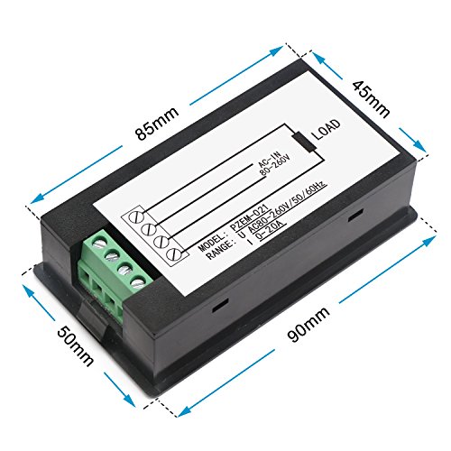 DROK® AC 80-260V Digital-Multimeter Voltmeter Amperemeter-Energie-Überwachung Power Panel Meter LCD Display mit eingebautem Current Shunt - 6