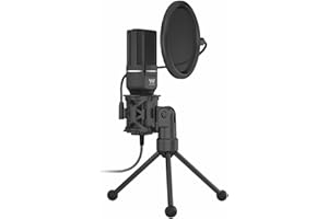 Woxter Mic Studio 60 - Microphone Cardioïde, Trépied Inclus, Connexion USB, Compatible avec Youtube, Skype, Twitch